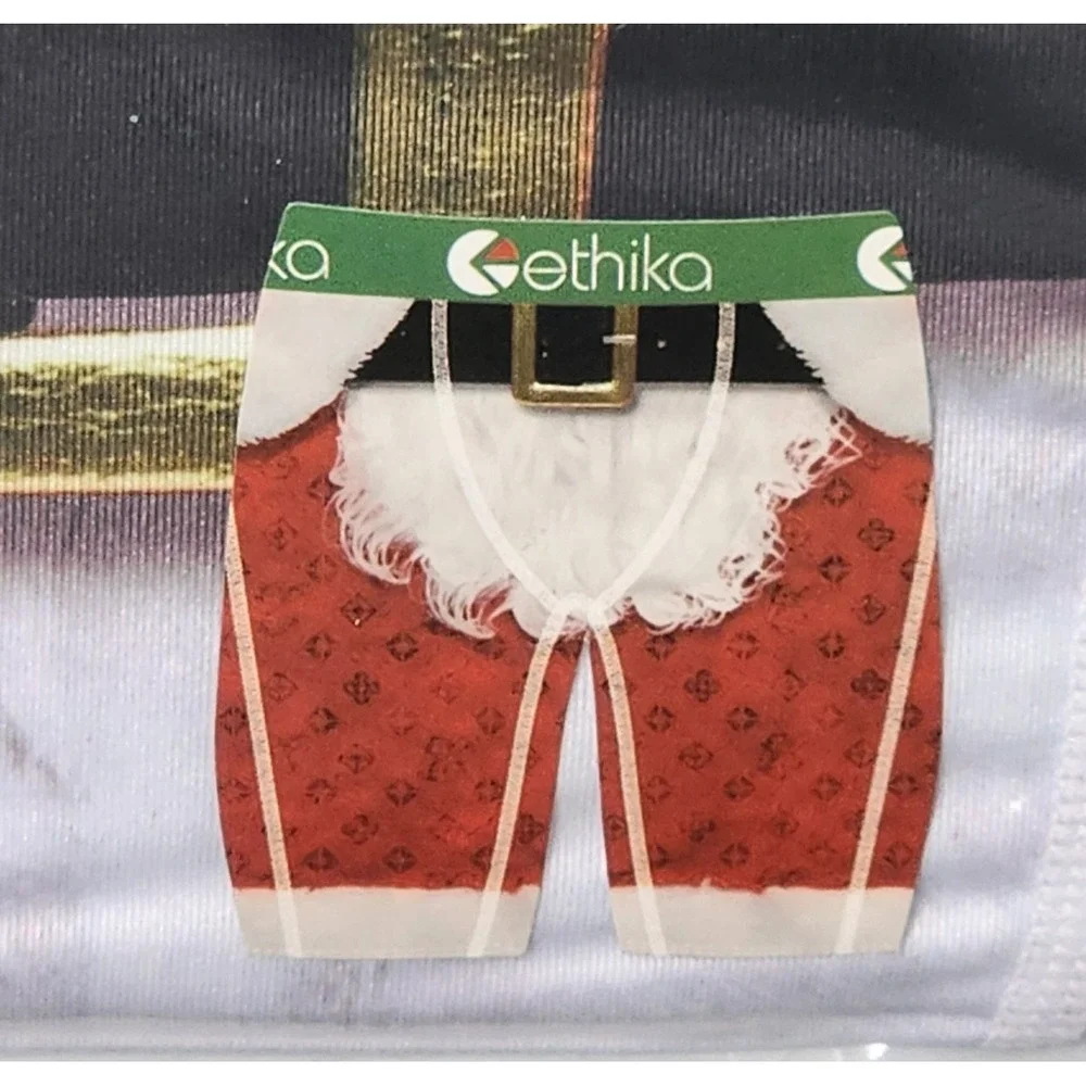 ETHIKA Santa Surprise‎ Christmas Print Men's 2XL 39-41 Boxer Brief NEW